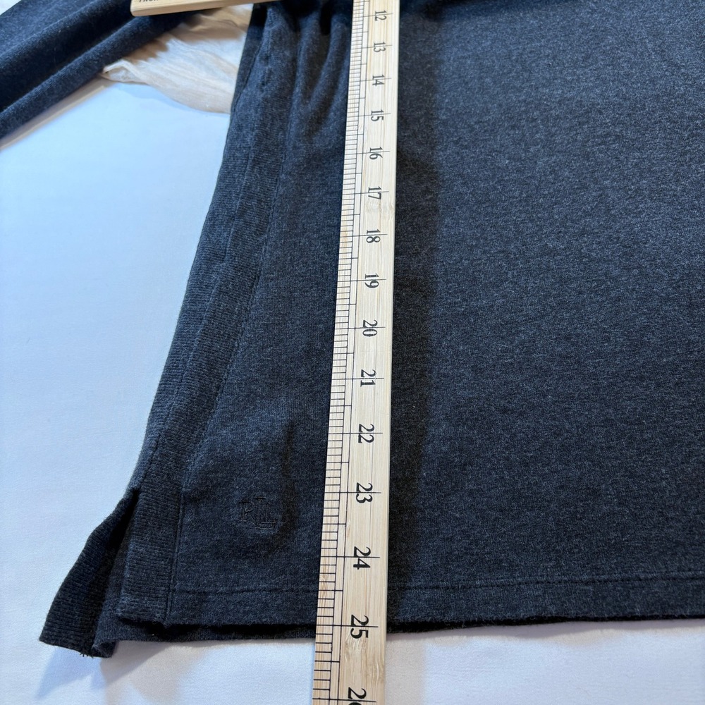 Lauren Ralph Lauren Dark Gray Boatneck Long Sleeve Cotton Top Size L - Picture 5 of 8